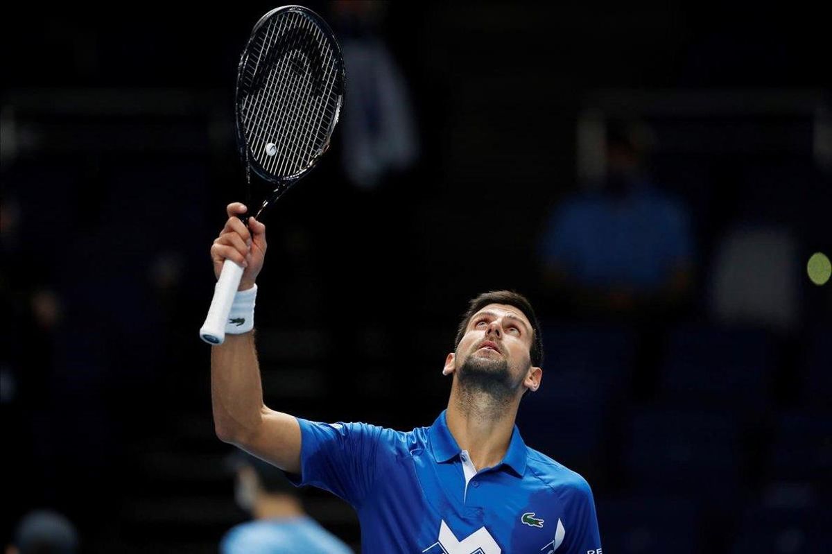 Djokovic celebra su victoria en Londres ante Schwartzman Djokovic celebra su victoria en Londres ante Schwartzman