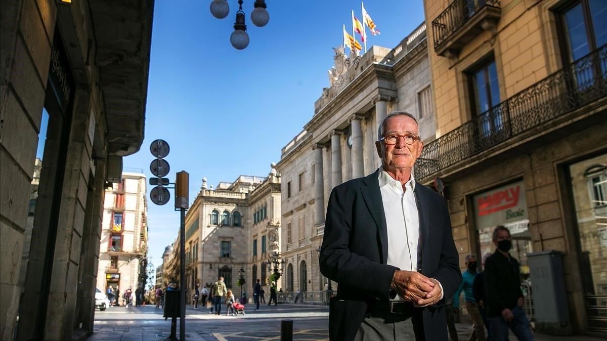 Xavier Trias, el pasado lunes en la calle de Ferrran. Xavier Trias, el pasado lunes en la calle de Ferrran.