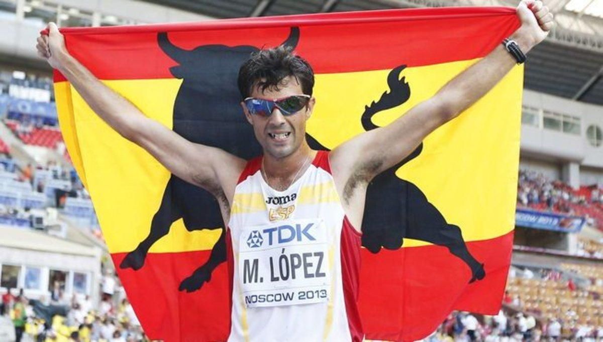 Miguel Ángel López celebra el bronce en los Mundiales del 2013, en Moscú. Miguel Ángel López celebra el bronce en los Mundiales del 2013, en Moscú.