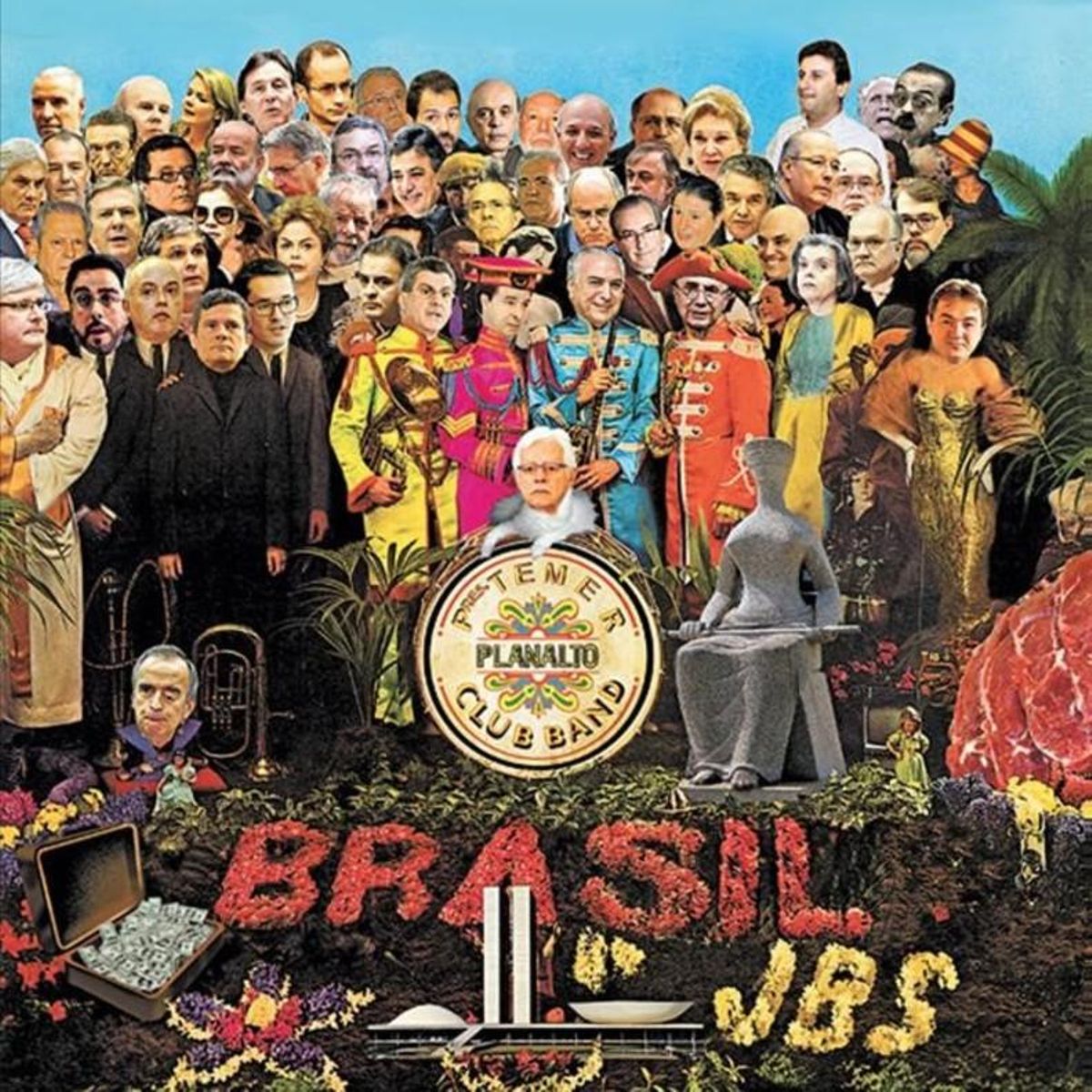 La versión brasileña 2017 de la histórica portada del álbum de los Beatles, que ahora cumple 50 años. La versión brasileña 2017 de la histórica portada del álbum de los Beatles, que ahora cumple 50 años.