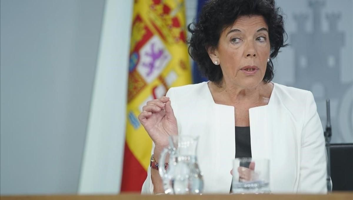 Isabel Celáa en la rueda de prensa posterior al Consejo de Ministros, el pasado 31 de agosto. Isabel Celáa en la rueda de prensa posterior al Consejo de Ministros, el pasado 31 de agosto.