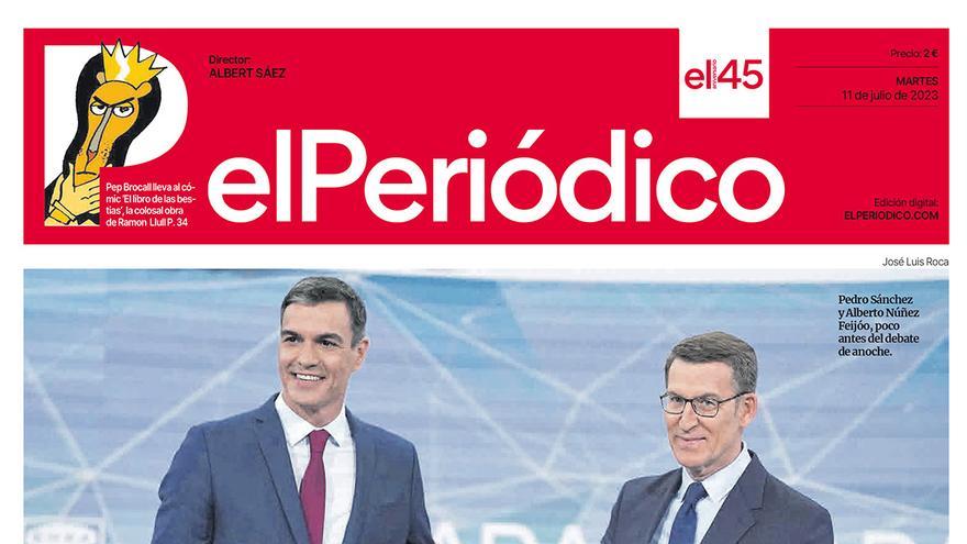 La portada de EL PERIÓDICO del 11 de julio de 2023