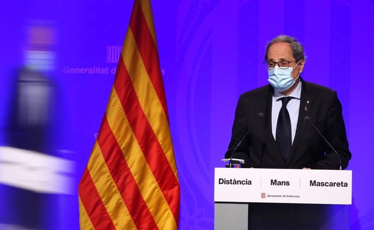 El ’president’ Quim Torra en rueda de prensa. El ’president’ Quim Torra en rueda de prensa.