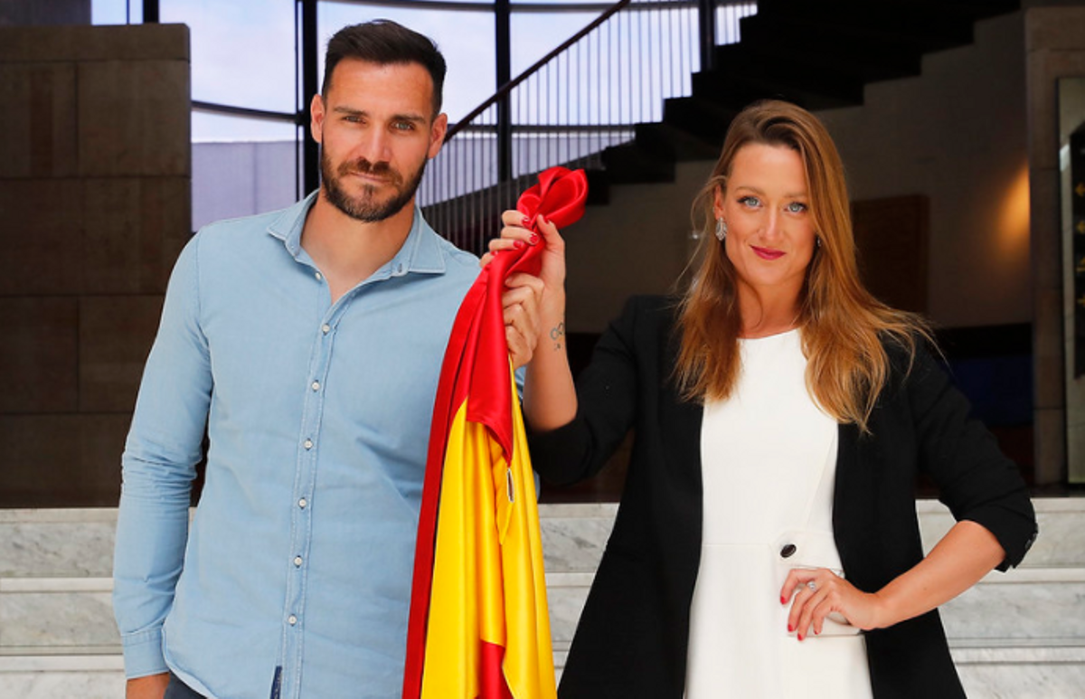 Saúl Craviotto y Mireia Belmonte, en el acto del pasado mayo en el que fueron confirmados como abanderados del COE Saúl Craviotto y Mireia Belmonte, en el acto del pasado mayo en el que fueron confirmados como abanderados del COE