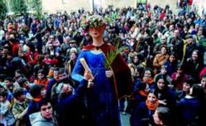 Celebración de Santa Eulàlia, en la plaza de Sant Jaume, el año pasado.