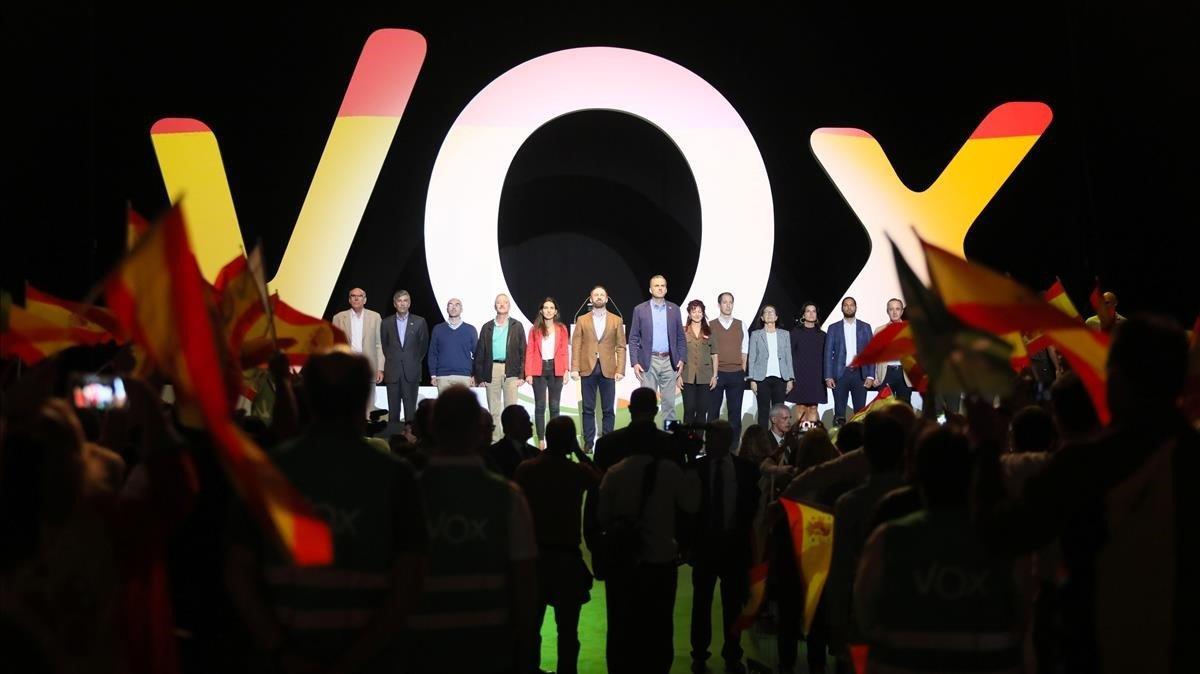 Multitudinario acto de Vox en el pabellón de Vistalegre, el pasado 7 de octubre.