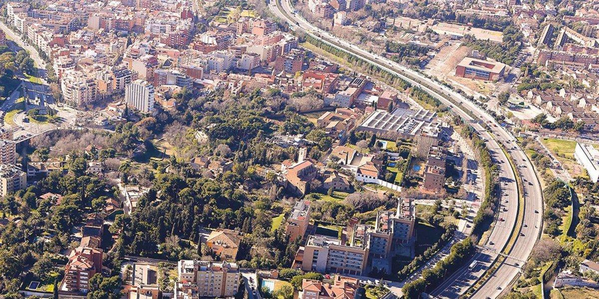 Vista aérea de Esplugues de Llobregat.