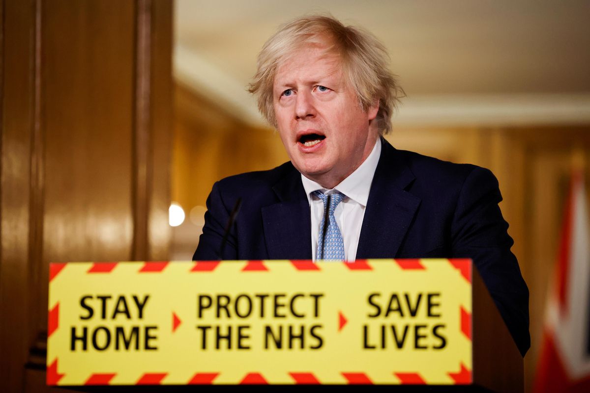 El primer ministro británico, Boris Johnson, durante la comparecencia en Downing Street. El primer ministro británico, Boris Johnson, durante la comparecencia en Downing Street.