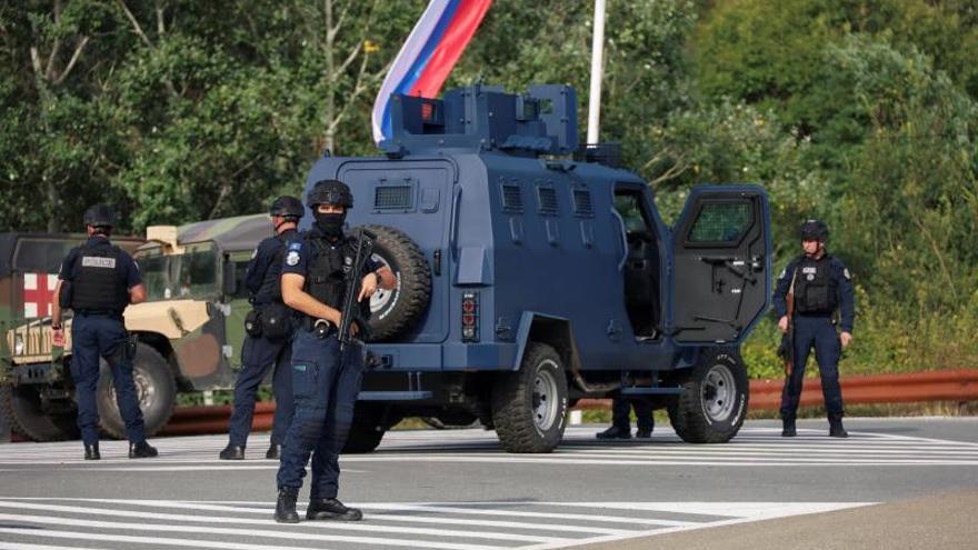 One police officer killed and another injured in a night of violence in Kosovo