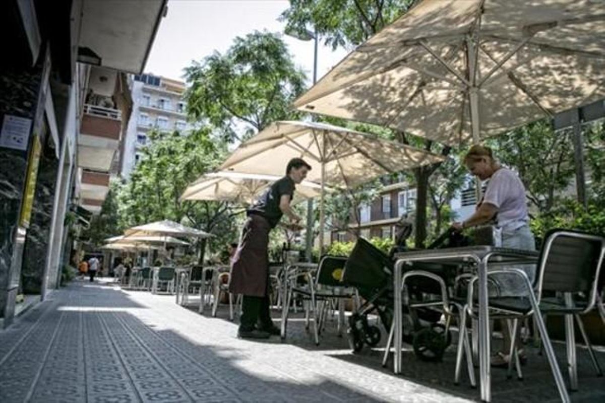 Terraza de Les Corts llamada a eliminar el 57% de su actual capacidad, ayer. Terraza de Les Corts llamada a eliminar el 57% de su actual capacidad, ayer.