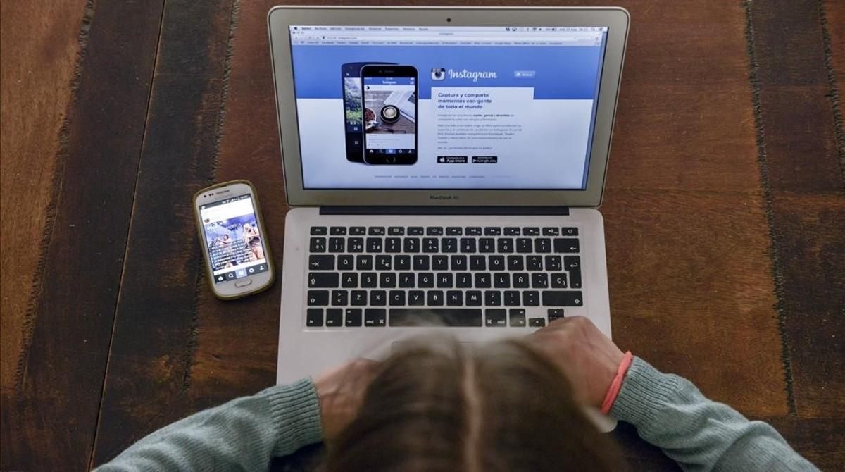 Pantalla de acceso a Instagram desde el ordenador. Pantalla de acceso a Instagram desde el ordenador.