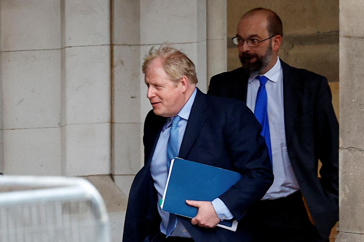 El ex primer ministro británico Boris Johnson, a su llegada al Parlamento, este miércoles en Londres.