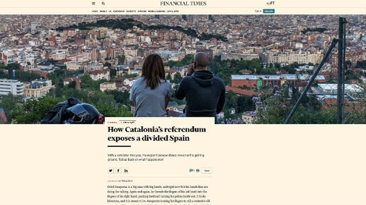El 'Financial Times' augura una "confrontación inminente" por el referéndum El 'Financial Times' augura una "confrontación inminente" por el referéndum