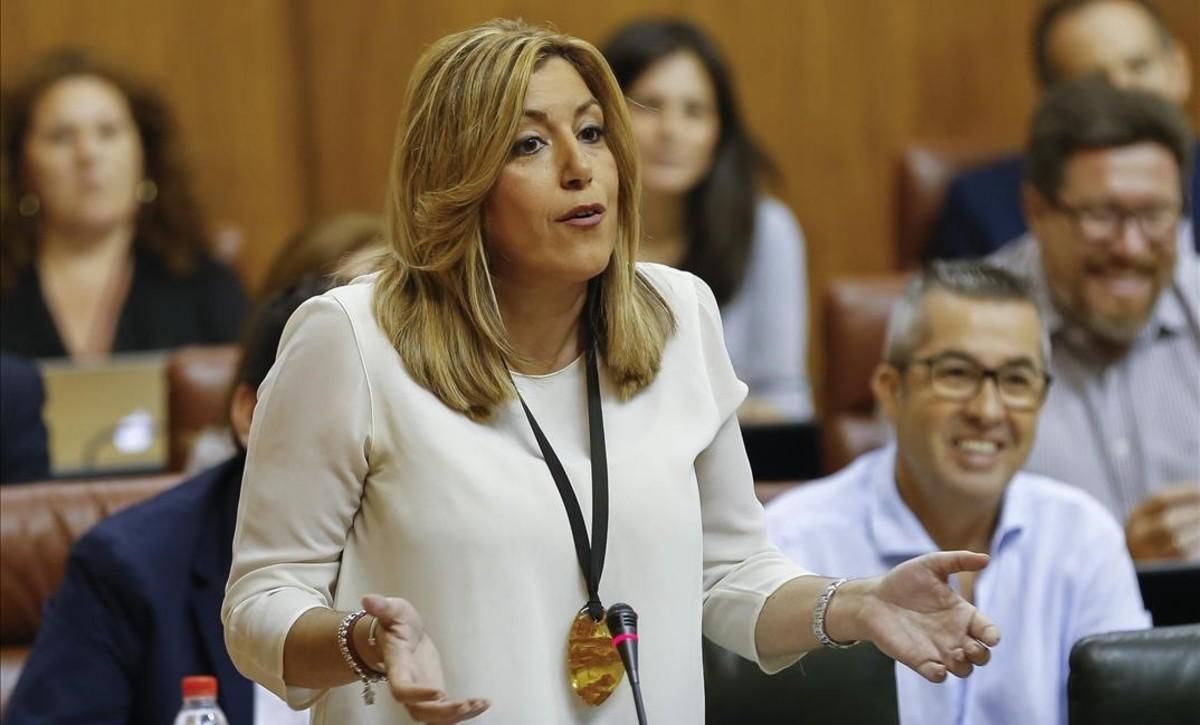 La presidenta de la Junta, Susana Díaz, en el Parlamento andaluz. La presidenta de la Junta, Susana Díaz, en el Parlamento andaluz.