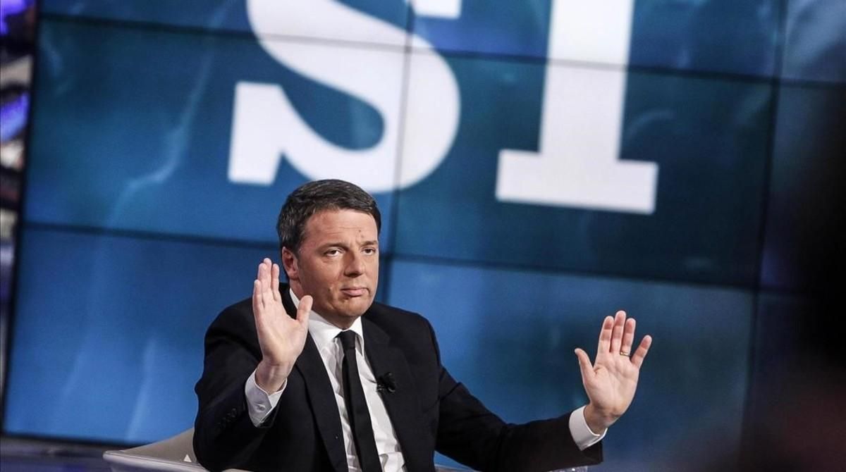 Matteo Renzi, en un programa televisivo. Matteo Renzi, en un programa televisivo.