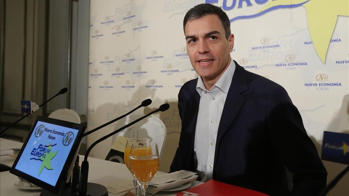 Pedro Sánchez interviene en los desayunos Fórum Europa. Pedro Sánchez interviene en los desayunos Fórum Europa.