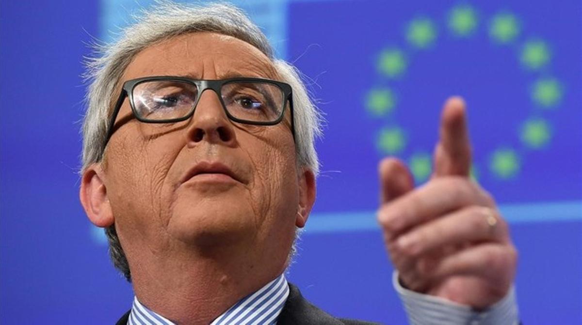 El presidente de la Comisión Europea, Jean-Claude Juncker, en la rueda de prensa que ha ofrecido este viernes en Bruselas.