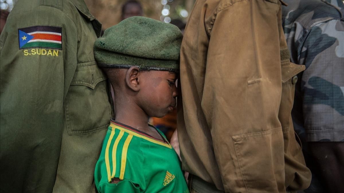 Uno de los niños soldado liberado en Sudán del Sur. Uno de los niños soldado liberado en Sudán del Sur.