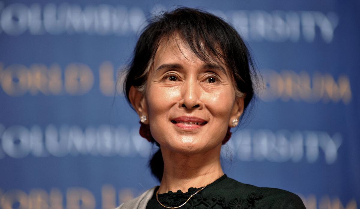 Foto de archivo de Aung San Suu Kyi durante un acto en la universidad de New York