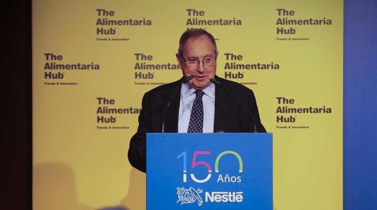 El presidente de Fira de Barcelona, José Luis Bonet, inaugura el foro sobre cambio climático en Alimentaria.