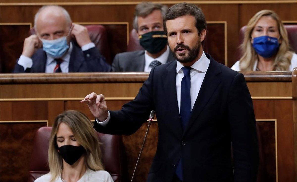 El líder del PP, Pablo Casado, en el Congreso de los Diputados. El líder del PP, Pablo Casado, en el Congreso de los Diputados.