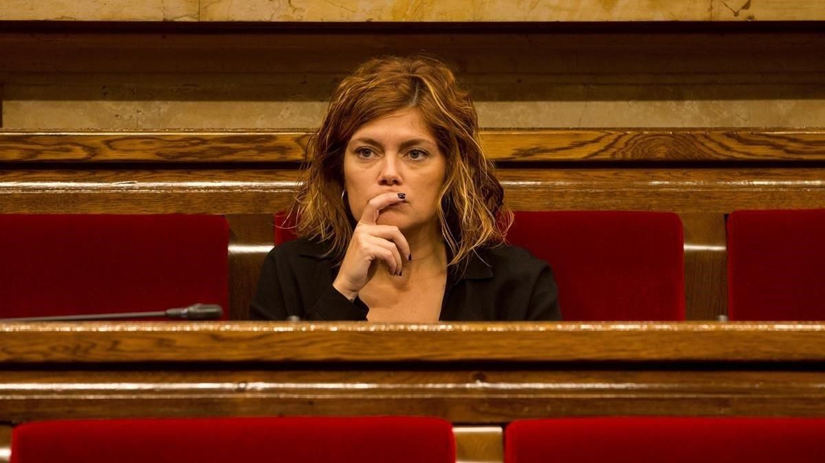 Elisenda Alamany, en el Parlament. Elisenda Alamany, en el Parlament.