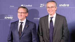 El conseller d’Economia, Jaume Giró, i el presidente del Cercle d’Economia, Javier Faus, en la reunión anual del Cercle.
