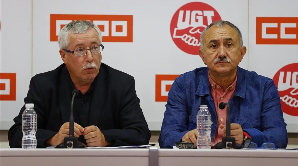 Toxo i Álvarez diuen no a la cita de Bañez per al dia de les mobilitzacions Toxo i Álvarez diuen no a la cita de Bañez per al dia de les mobilitzacions