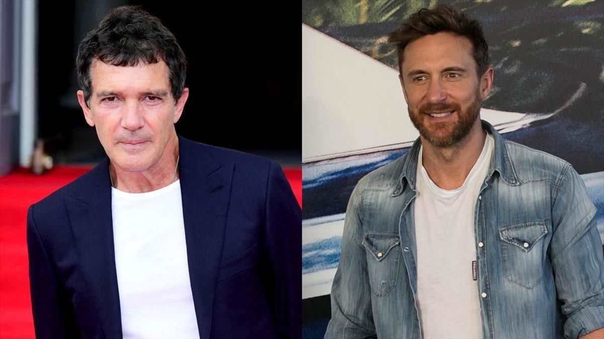 El actor Antonio Banderas y el DJ David Guetta. El actor Antonio Banderas y el DJ David Guetta.