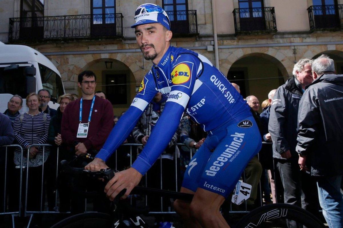 Julian Alaphilippe, en la Vuelta al País Vasco. Julian Alaphilippe, en la Vuelta al País Vasco.