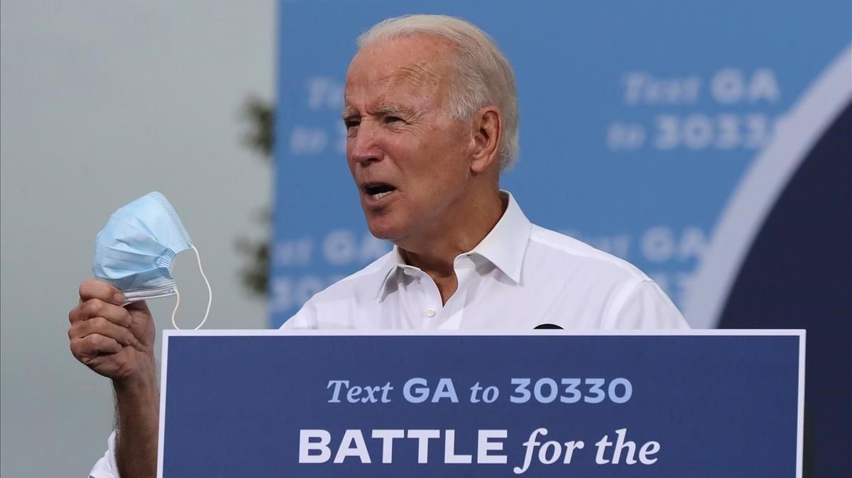El candidato demócrata, Joe Biden, durante un mitin en Atlanta. El candidato demócrata, Joe Biden, durante un mitin en Atlanta.