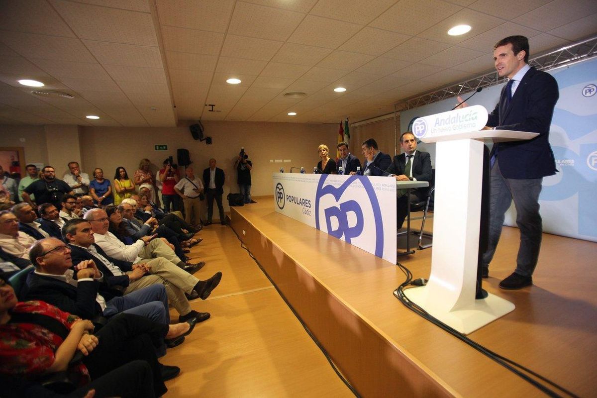 El presidente del PP, Pablo Casado, en un acto del partido de Andalucía. El presidente del PP, Pablo Casado, en un acto del partido de Andalucía.