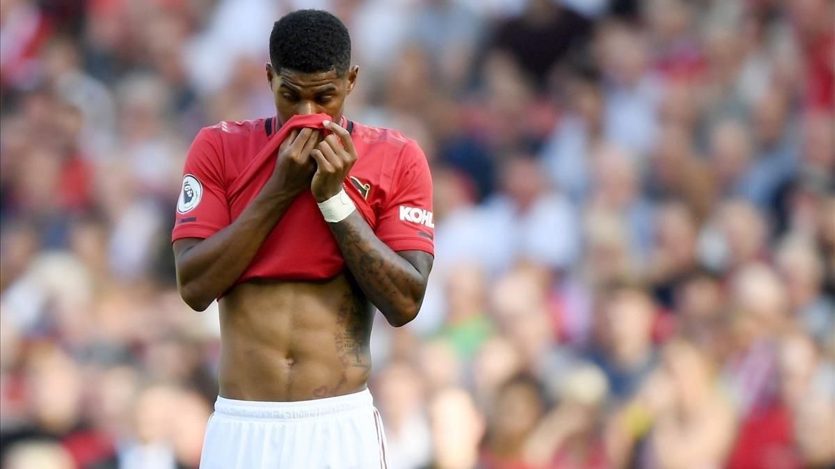Rashford, tras fallar un penalti ante el Crystal Palace. Rashford, tras fallar un penalti ante el Crystal Palace.