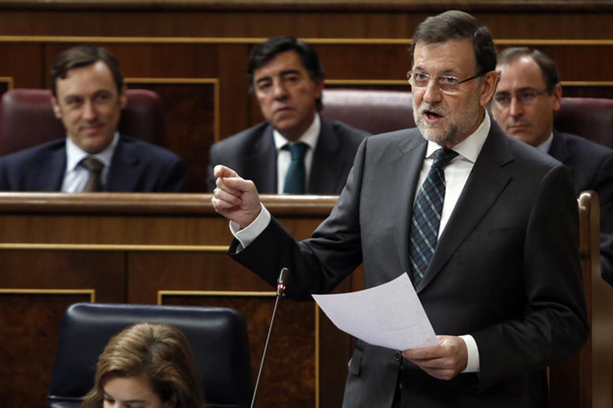 Mariano Rajoy, este miércoles, en el Congreso.