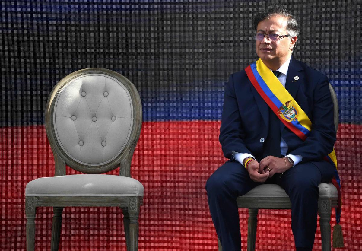 El presidente de Colombia, Gustavo Petro, durante la ceremonia de toma de posesión del cargo el pasado domingo.
