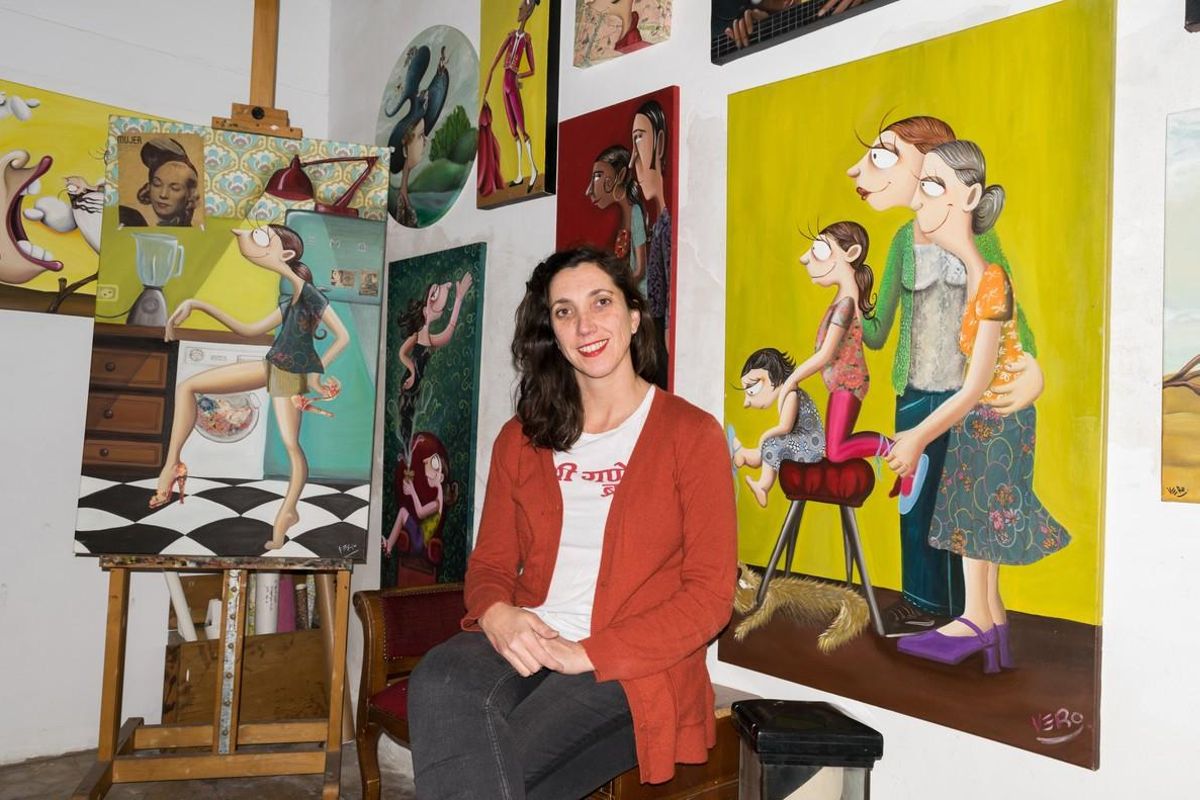 Vero Cendoya, en su taller. Vero Cendoya, en su taller.