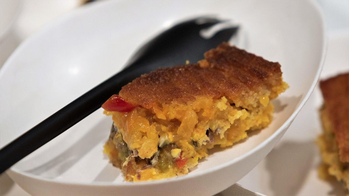 La empanada de Javier Olleros, hecha con harina de maíz y de centeno. La empanada de Javier Olleros, hecha con harina de maíz y de centeno.
