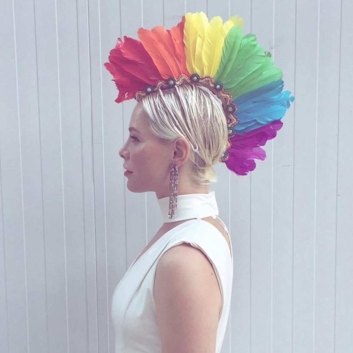 La cantante Soraya, con la corona de plumas que lució en la World Pride 2017. La cantante Soraya, con la corona de plumas que lució en la World Pride 2017.