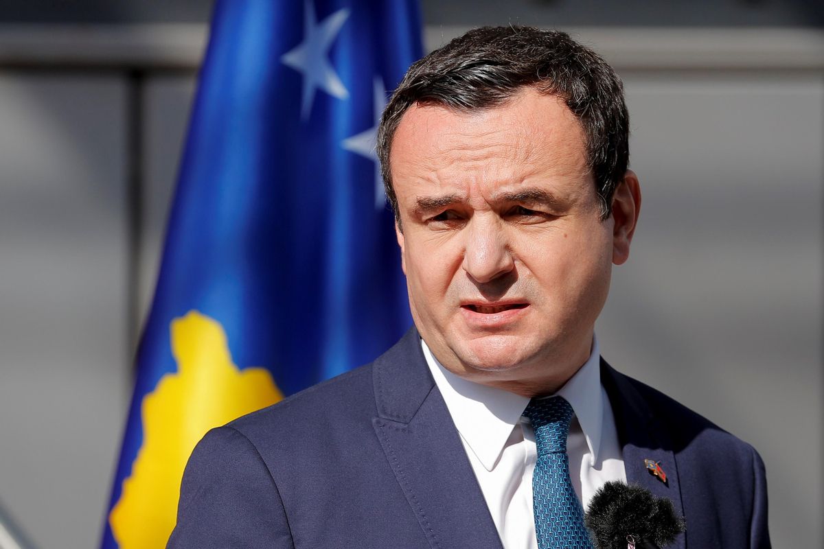 El primer ministro de Kosovo durante la visita del primer ministro albano a su país. El primer ministro de Kosovo durante la visita del primer ministro albano a su país.