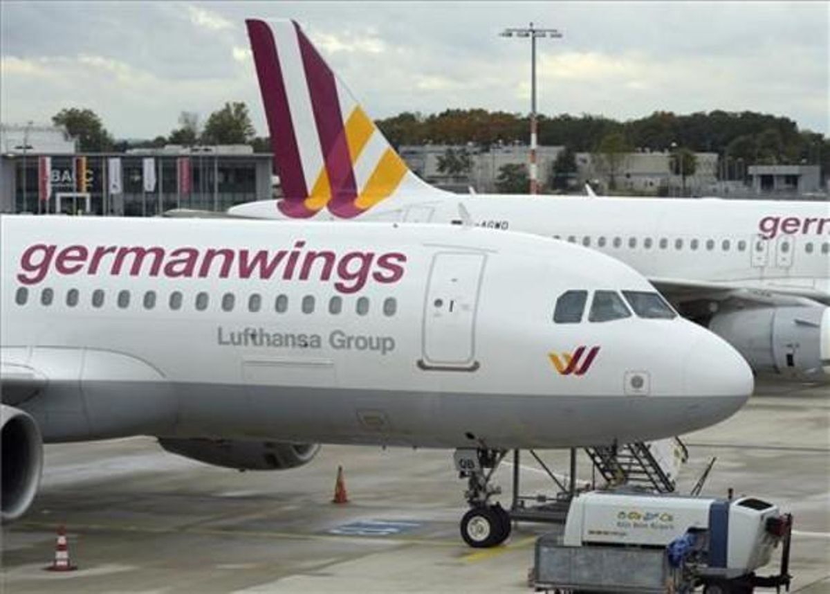 Un avión de Germanwings. Un avión de Germanwings.