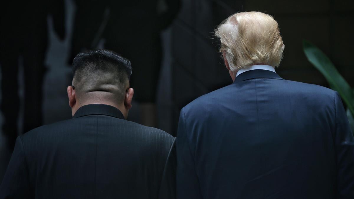 Trump y Kim en Singapur