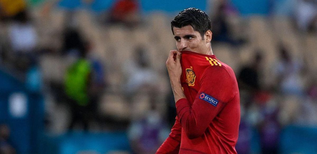 Morata, desesperado durante el partido de España contra Suecia. Morata, desesperado durante el partido de España contra Suecia.