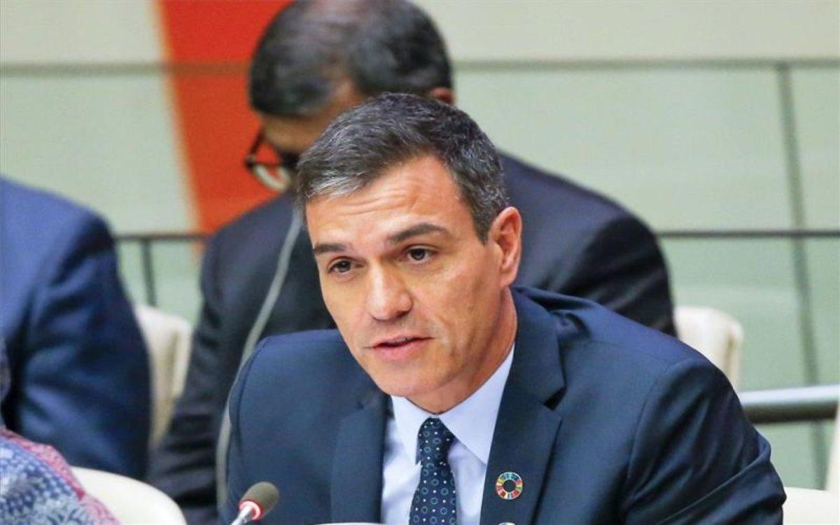 Pedro Sánchez en una reunión de alto nivel en la sede de la ONU.
