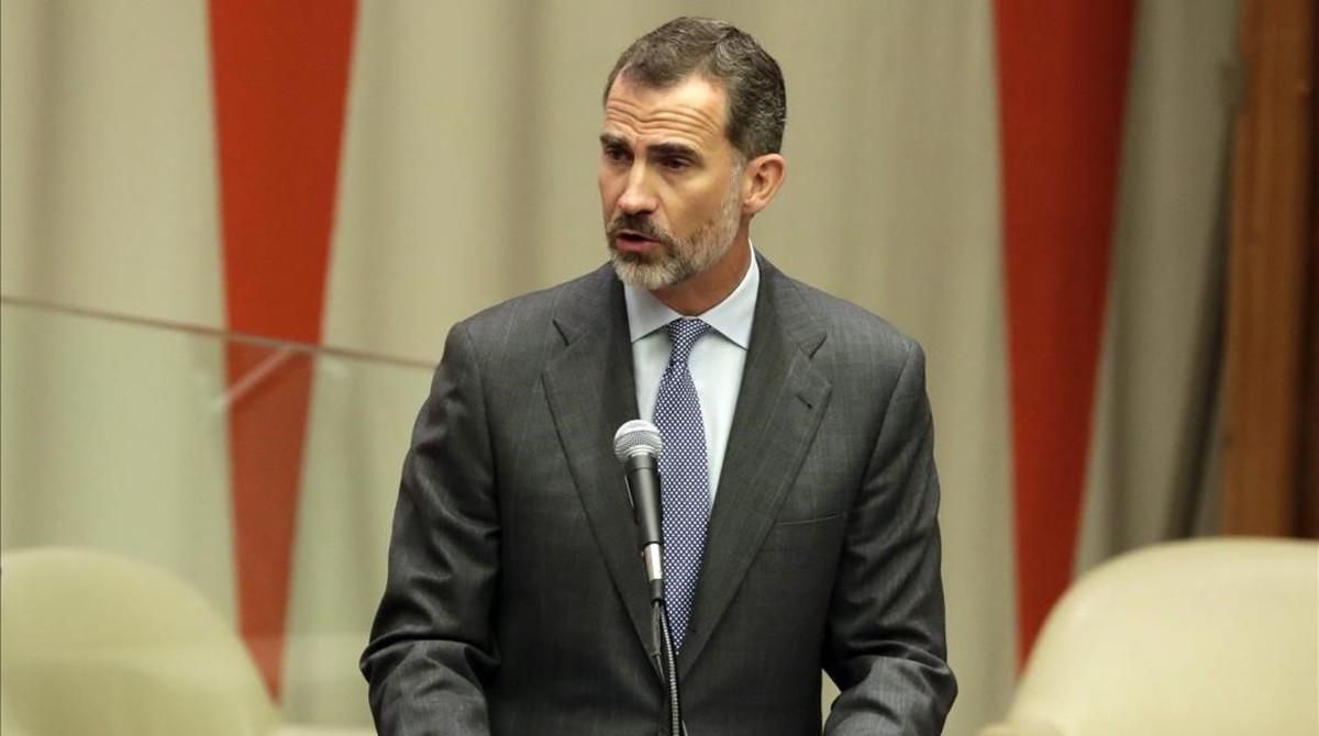 El rey Felipe VI pronuncia su discurso en la cumbre de refugiados de la ONU, el lunes. El rey Felipe VI pronuncia su discurso en la cumbre de refugiados de la ONU, el lunes.