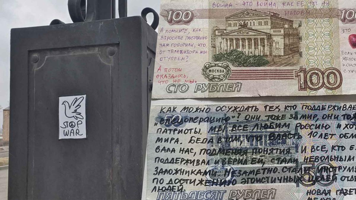 Mensajes en billetes: Así combate la censura esta comunidad rusa de mujeres feministas