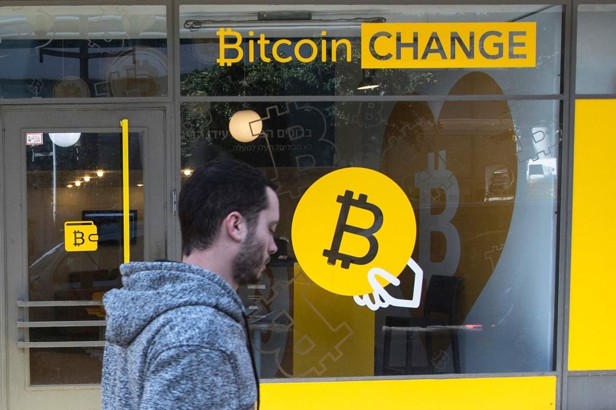 Un puesto de cambio de bitcoins en Israel. Un puesto de cambio de bitcoins en Israel.