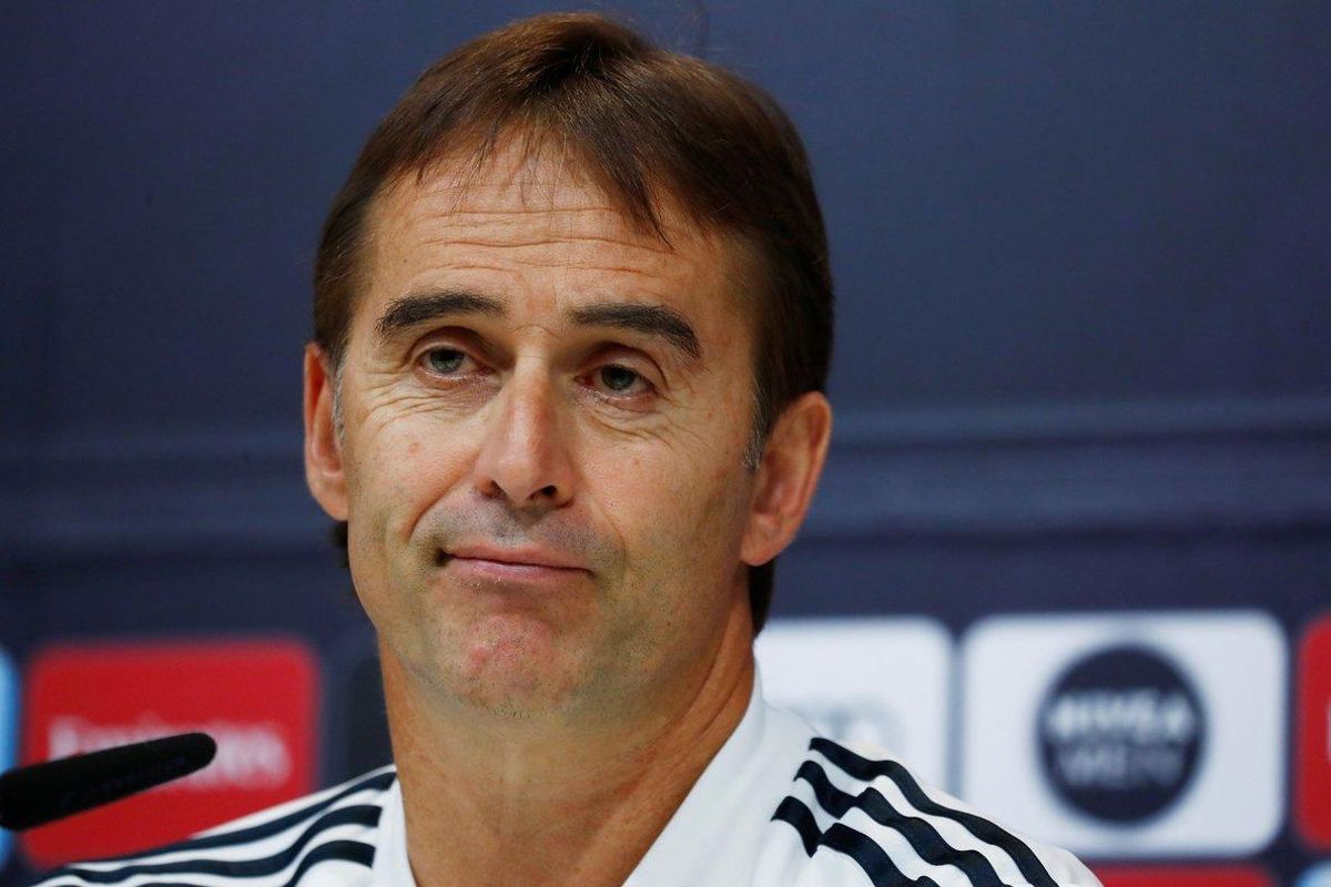 Julen Lopetegui, entrenador del Real Madrid, en rueda de prensa. Julen Lopetegui, entrenador del Real Madrid, en rueda de prensa.