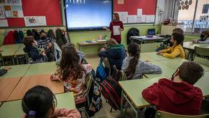 Una aula de la escuela Diputació de Barcelona.