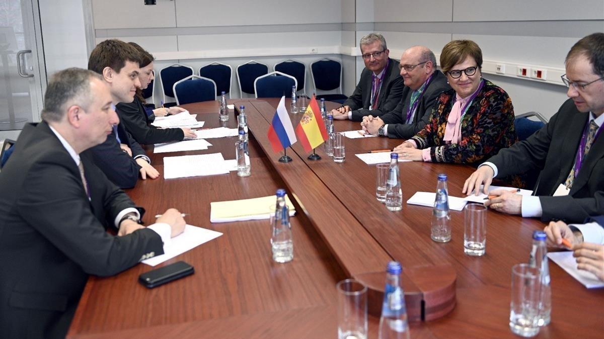 Reunión de autoridades educativas españolas y rusas, el miércoles pasado, en Moscú.