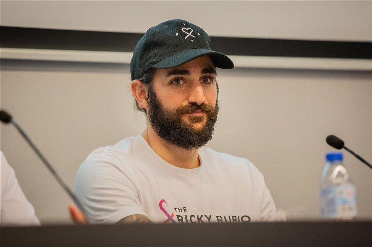 Ricky Rubio, en un acto de su fundación Ricky Rubio, en un acto de su fundación